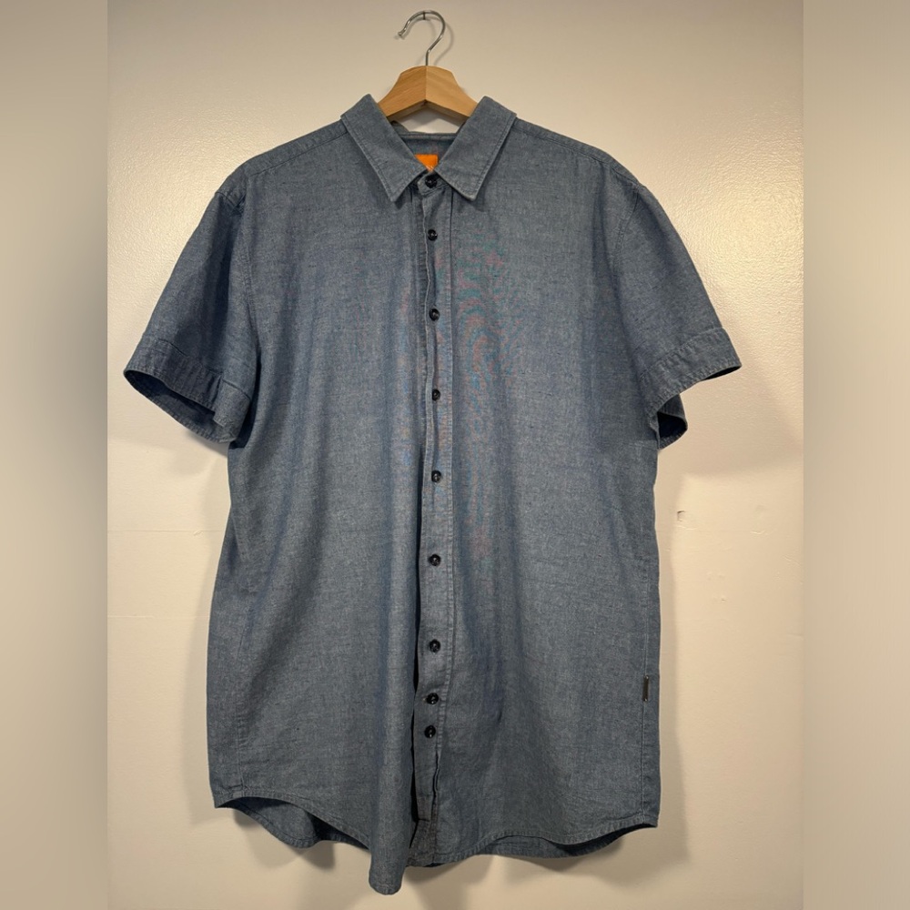 Hugo boss orange xl short sleeve button up denim